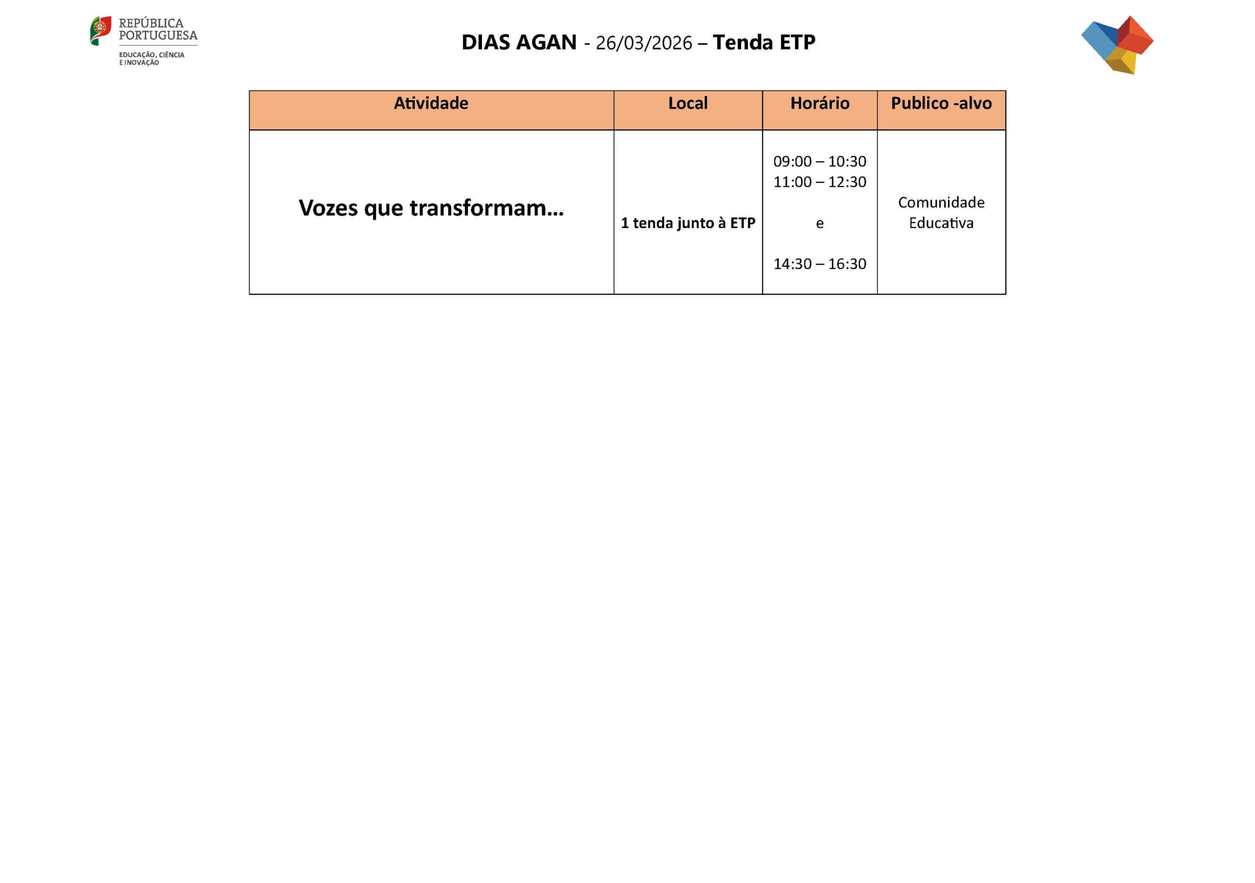 1º DIA Tenda ETP