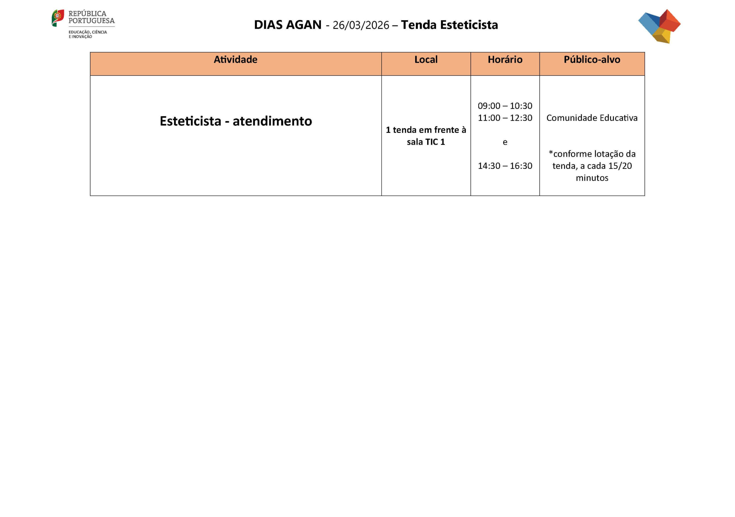 1º DIA Tenda Esteticista